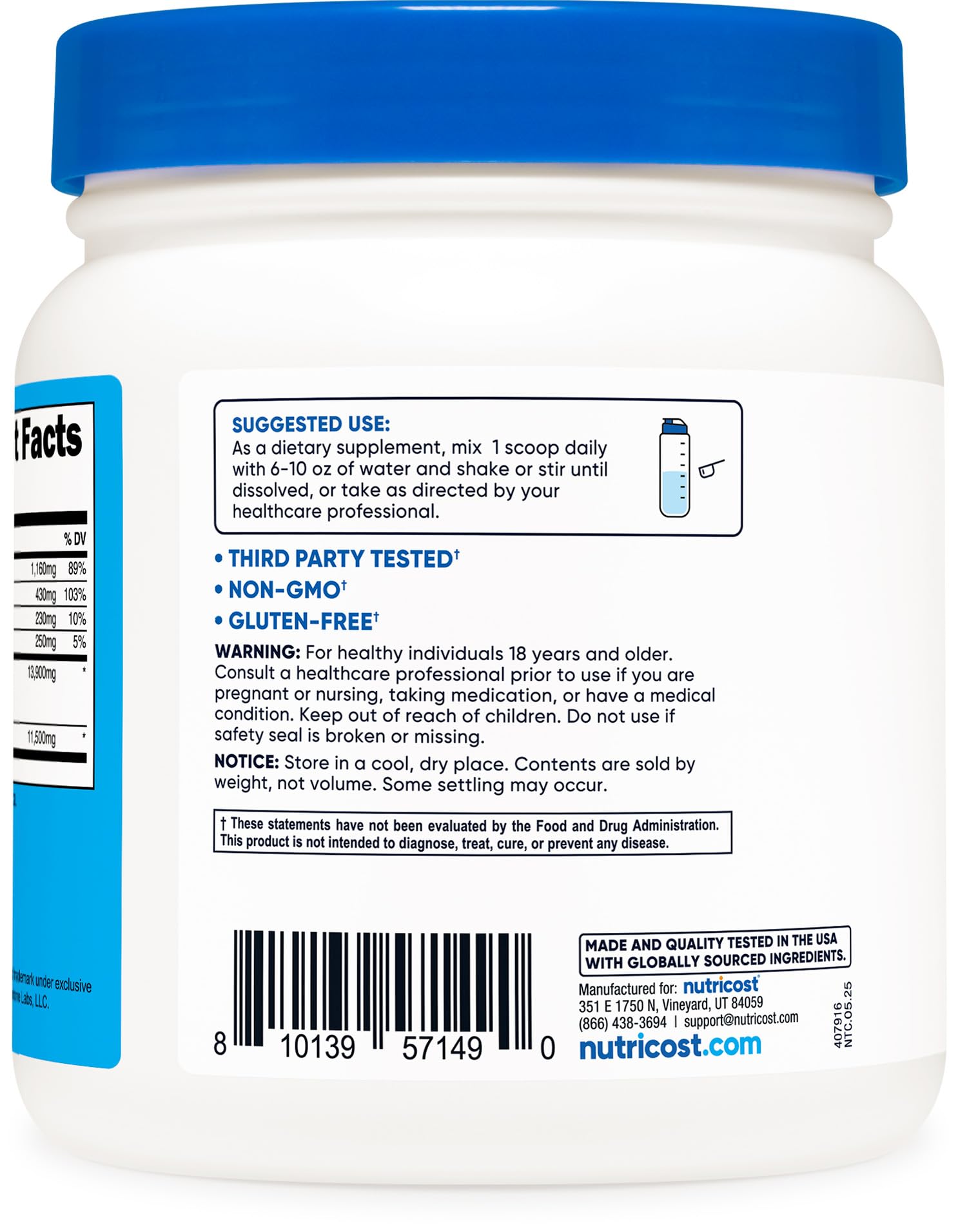 Unflavored formula on a clean surface ideal for adding to beverages.