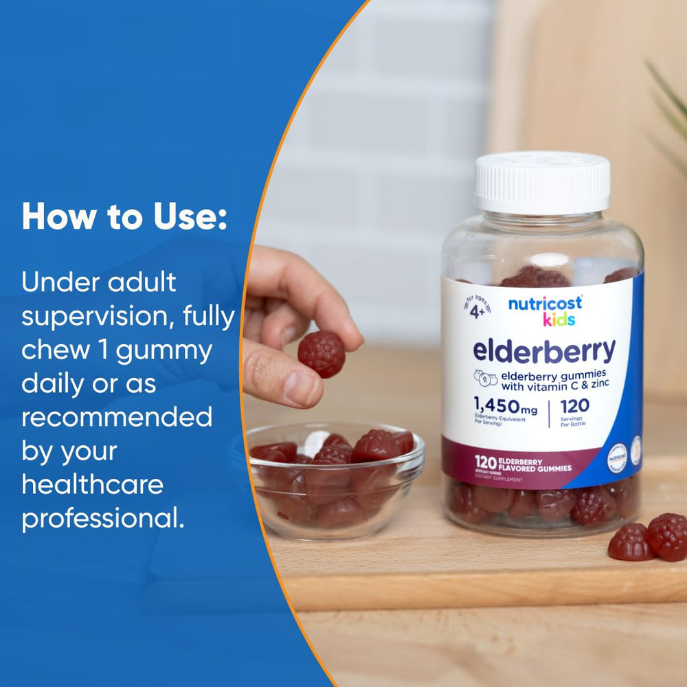 Nutricost Kids Elderberry Gummies gluten-free formulation for sensitive diets