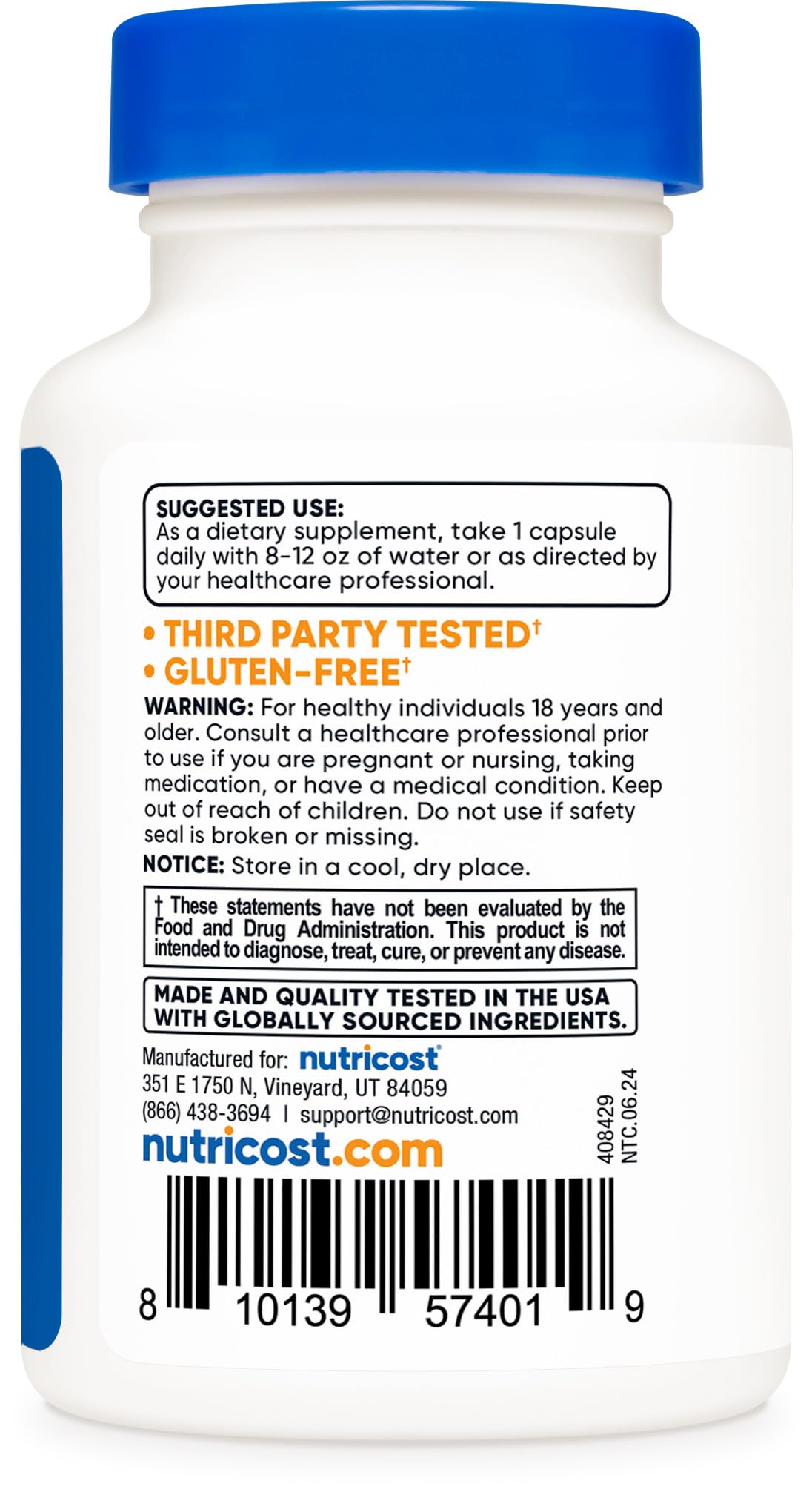 Nutricost KSM-66 Ashwagandha capsule detail shows 600 mg per serving.