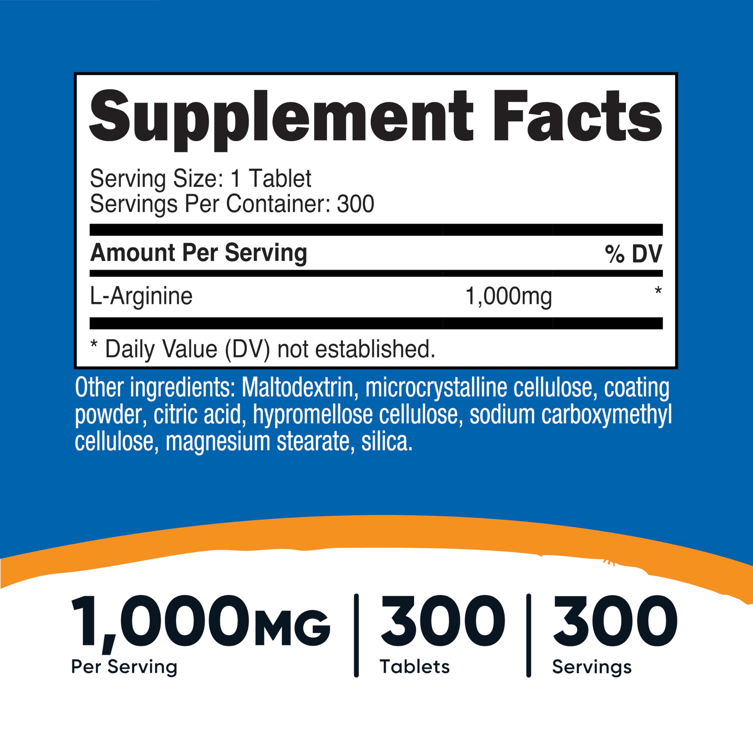 Nutricost L-Arginine 1000mg tablets pour demonstrates convenient serving