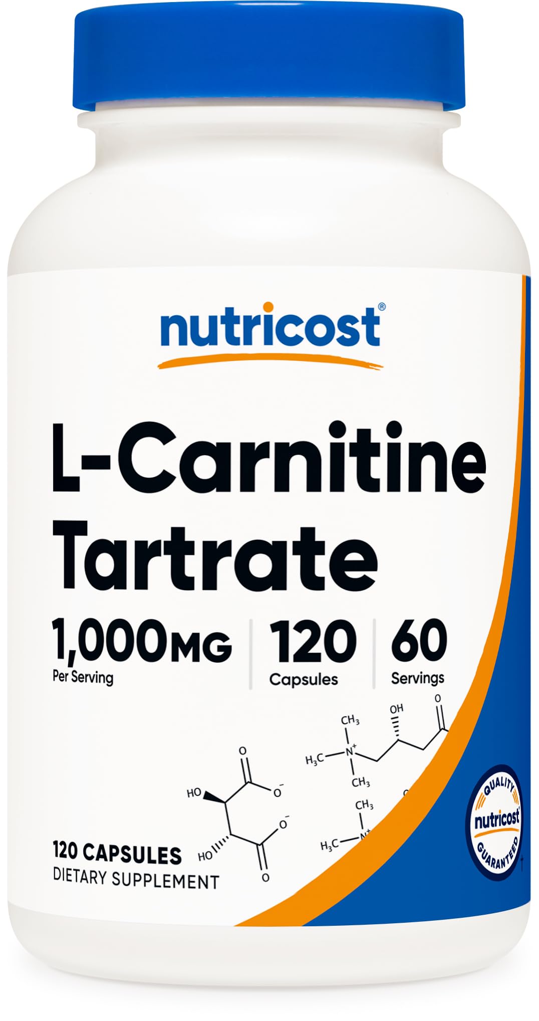 Nutricost L-Carnitine Tartrate bottle front view supporting daily energy routines.