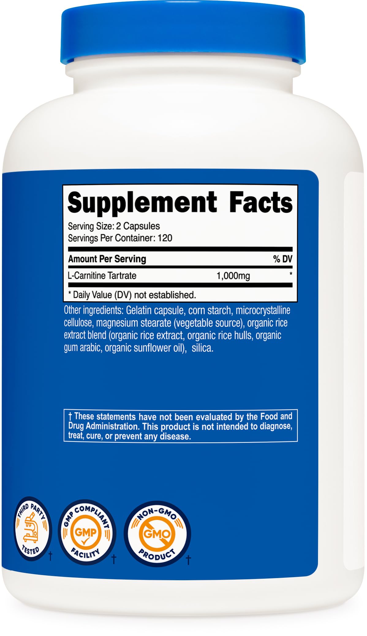 Nutricost L-Carnitine Tartrate bottle in a gym bag for travel-friendly supplementation