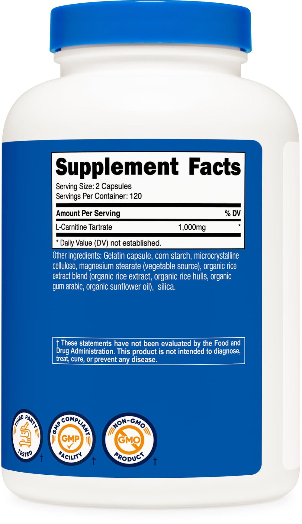 Nutricost L-Carnitine Tartrate bottle in a gym bag for travel-friendly supplementation