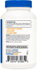 Nutricost L-Carnosine 500mg bottle with serving reminder—one capsule per serving.