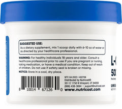 Nutricost L-Carnosine powder packaging highlighting non-GMO and gluten-free status.