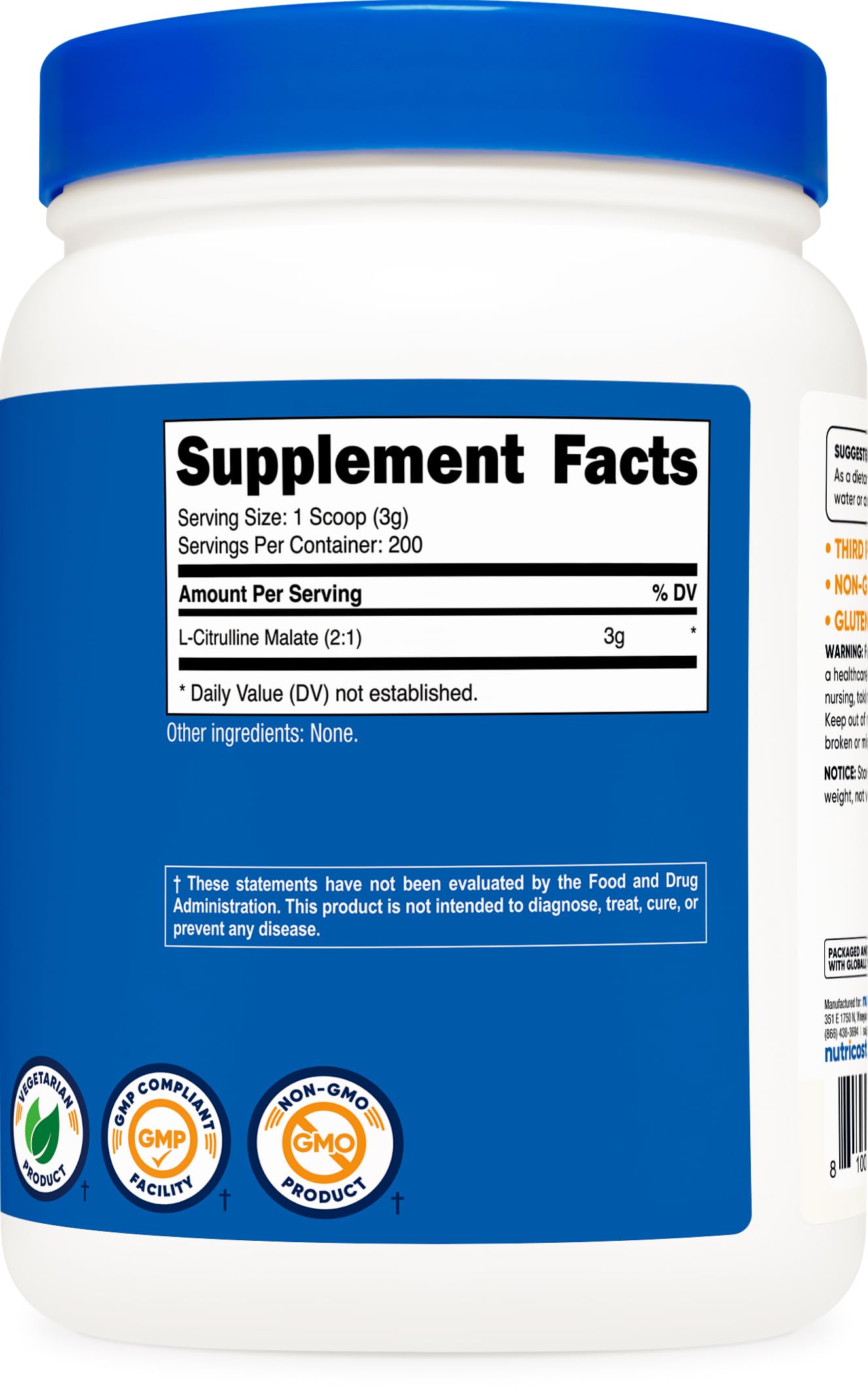 Nutricost L-Citrulline Malate 2:1 powder poured into liquid