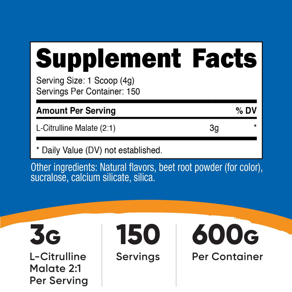 Nutricost L-Citrulline Malate 2:1 powder scoop ready to mix with water.