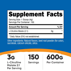 Nutricost L-Citrulline Malate 2:1 powder scoop ready to mix with water.