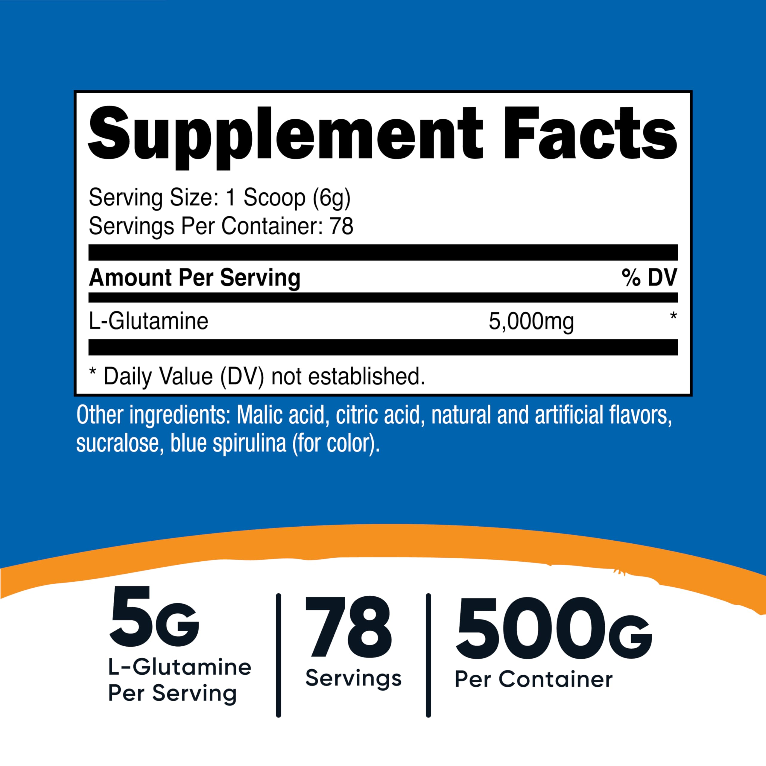 Nutricost L-Glutamine powder jar on kitchen counter ideal for daily supplement routine.