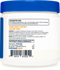 Nutricost L-Glutamine unflavored powder ideal for mixing into beverages.