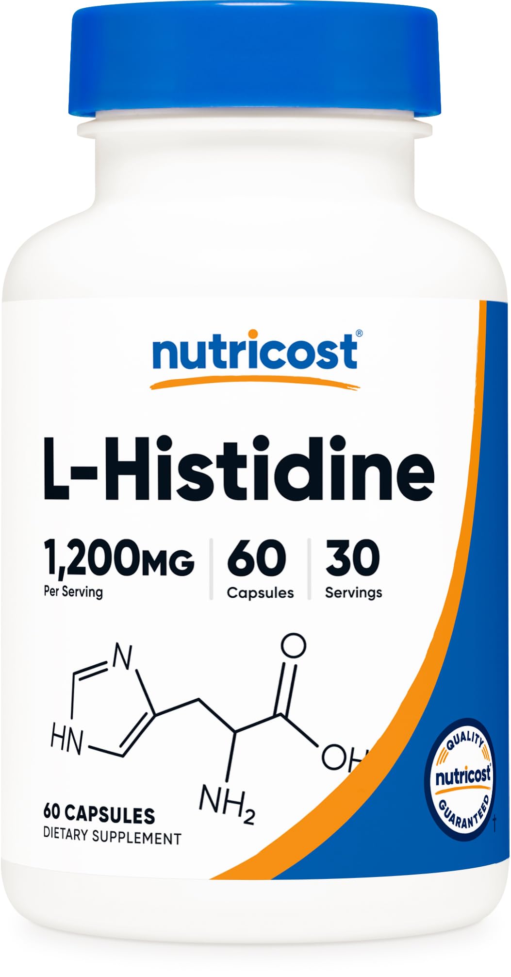 Nutricost L-Histidine supplement bottle front view ideal for daily amino acid support.