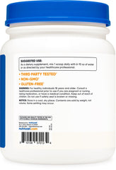 Nutricost L-Tyrosine powder container shown with GMP and FDA-registered quality behind the product.