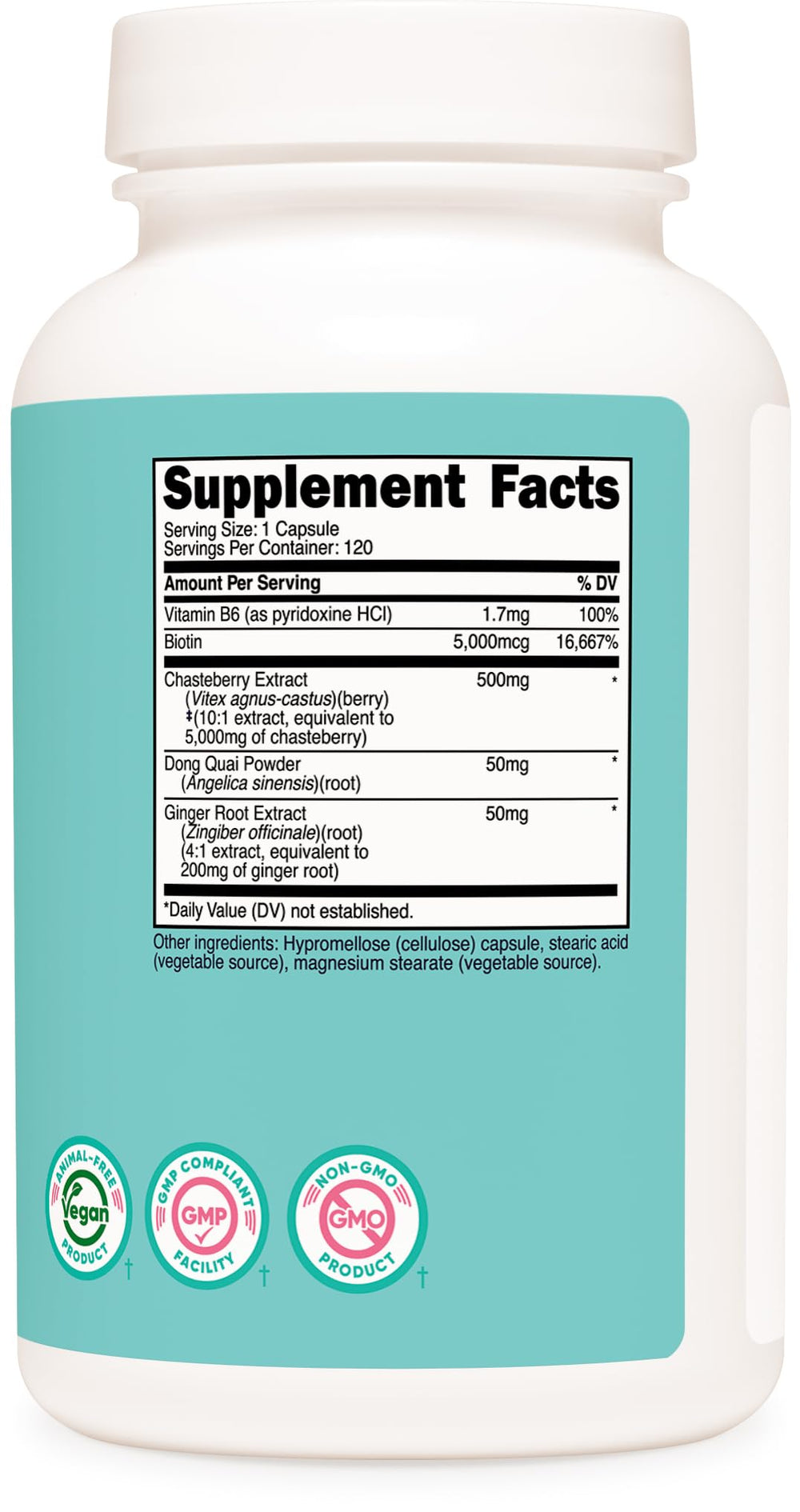Nutricost product label confirms gluten-free and non-GMO for clean living