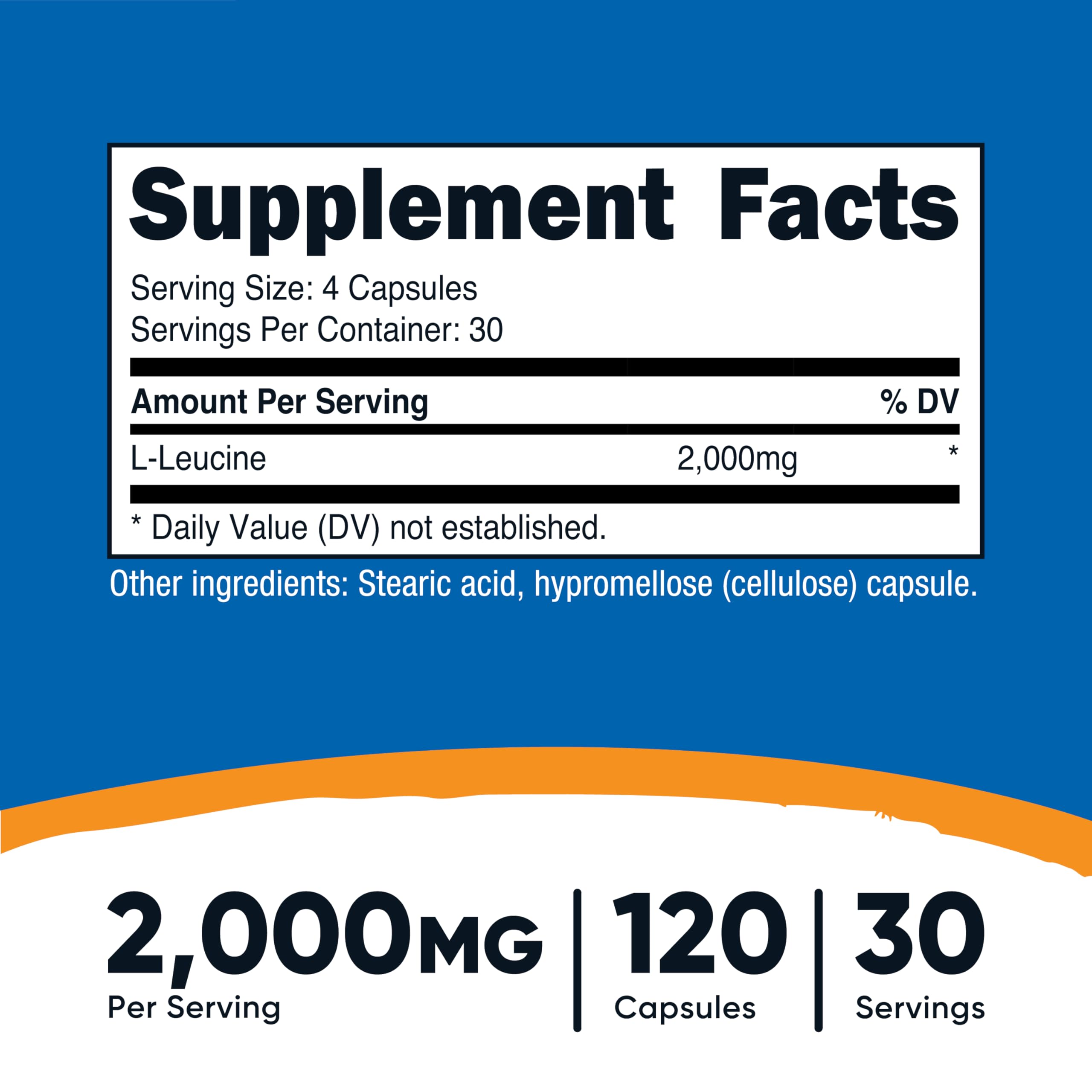 Nutricost L-Leucine capsules easy swallow for convenient daily use
