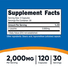 Nutricost L-Leucine capsules easy swallow for convenient daily use