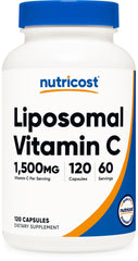 Nutricost Liposomal Vitamin C bottle showing high-dose per serving for daily use