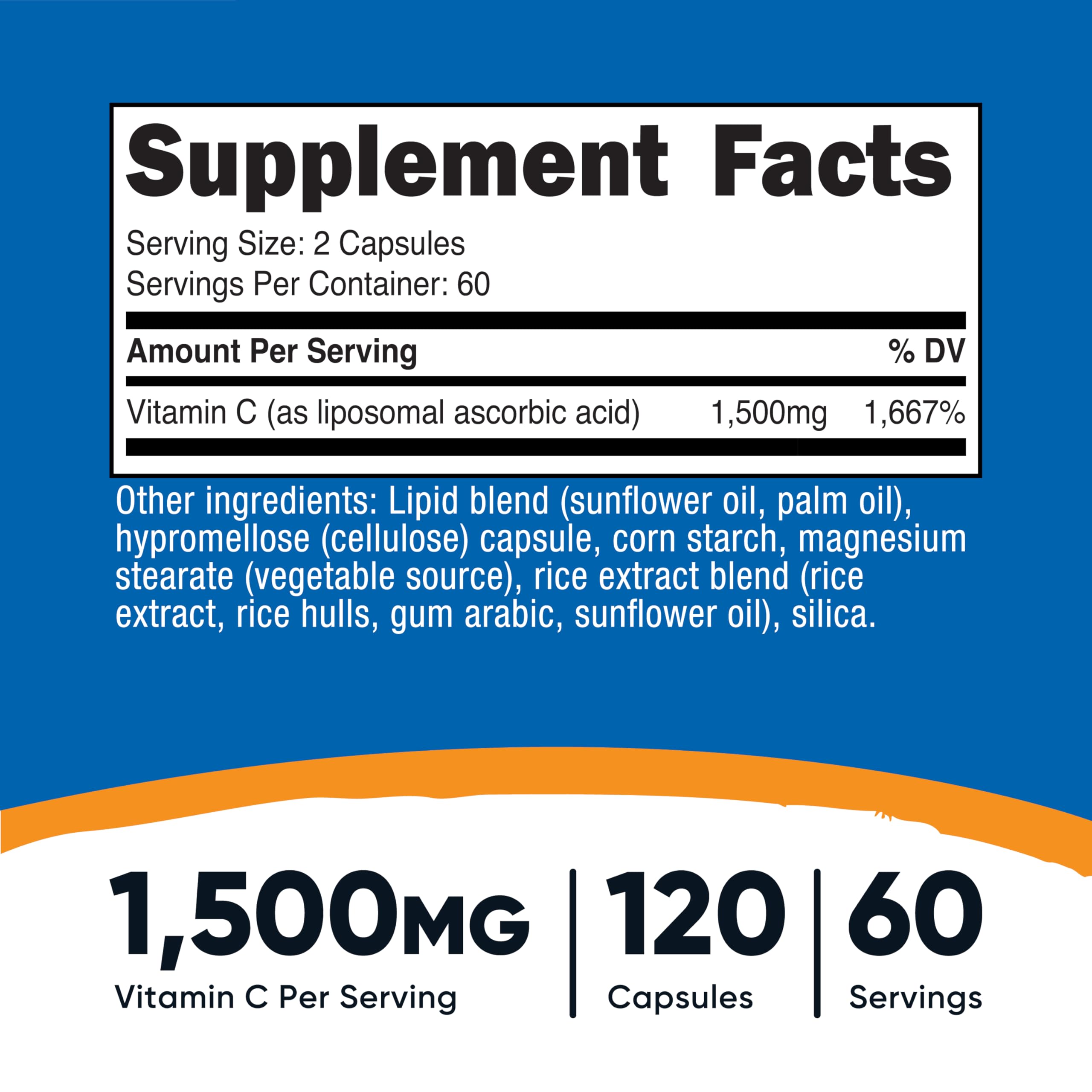 Nutricost Liposomal Vitamin C capsules close-up highlighting vegan formulation