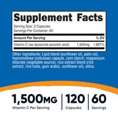 Nutricost Liposomal Vitamin C capsules close-up highlighting vegan formulation