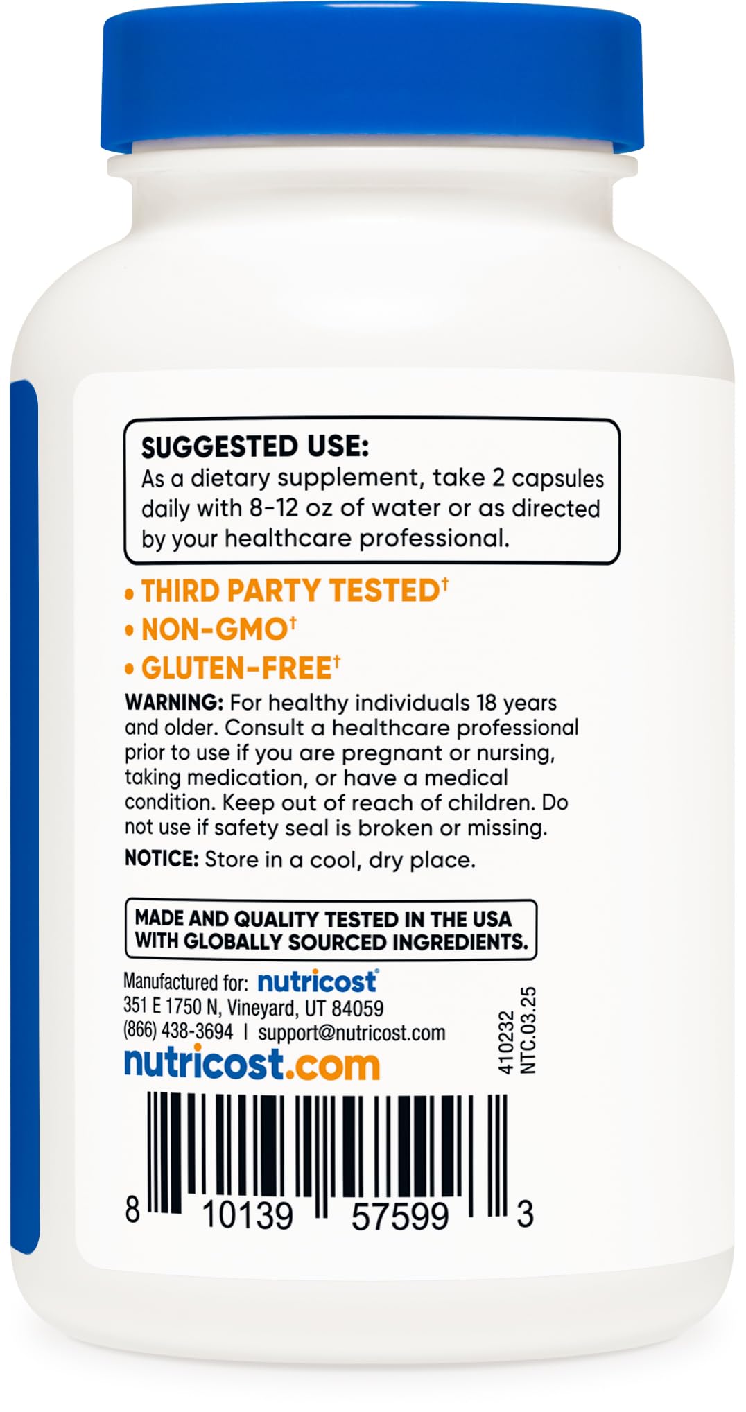 Nutricost Liposomal Vitamin C packaging conveying two-month supply convenience
