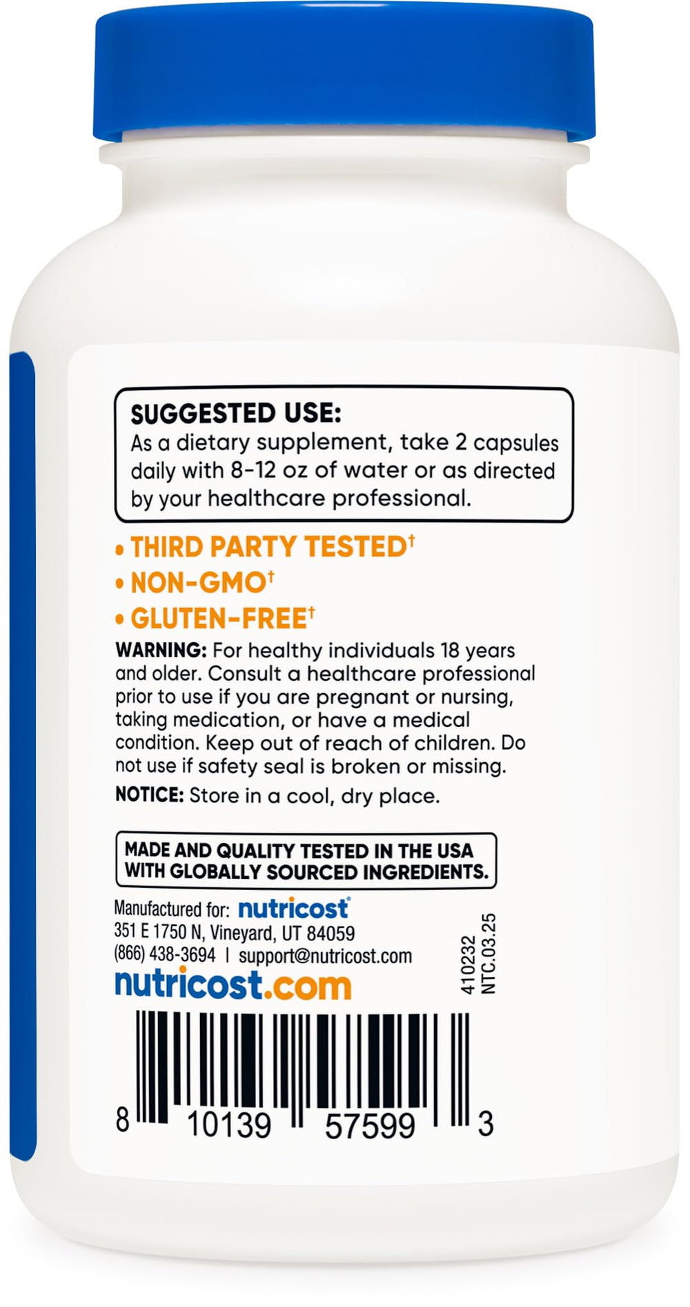 Nutricost Liposomal Vitamin C packaging conveying two-month supply convenience