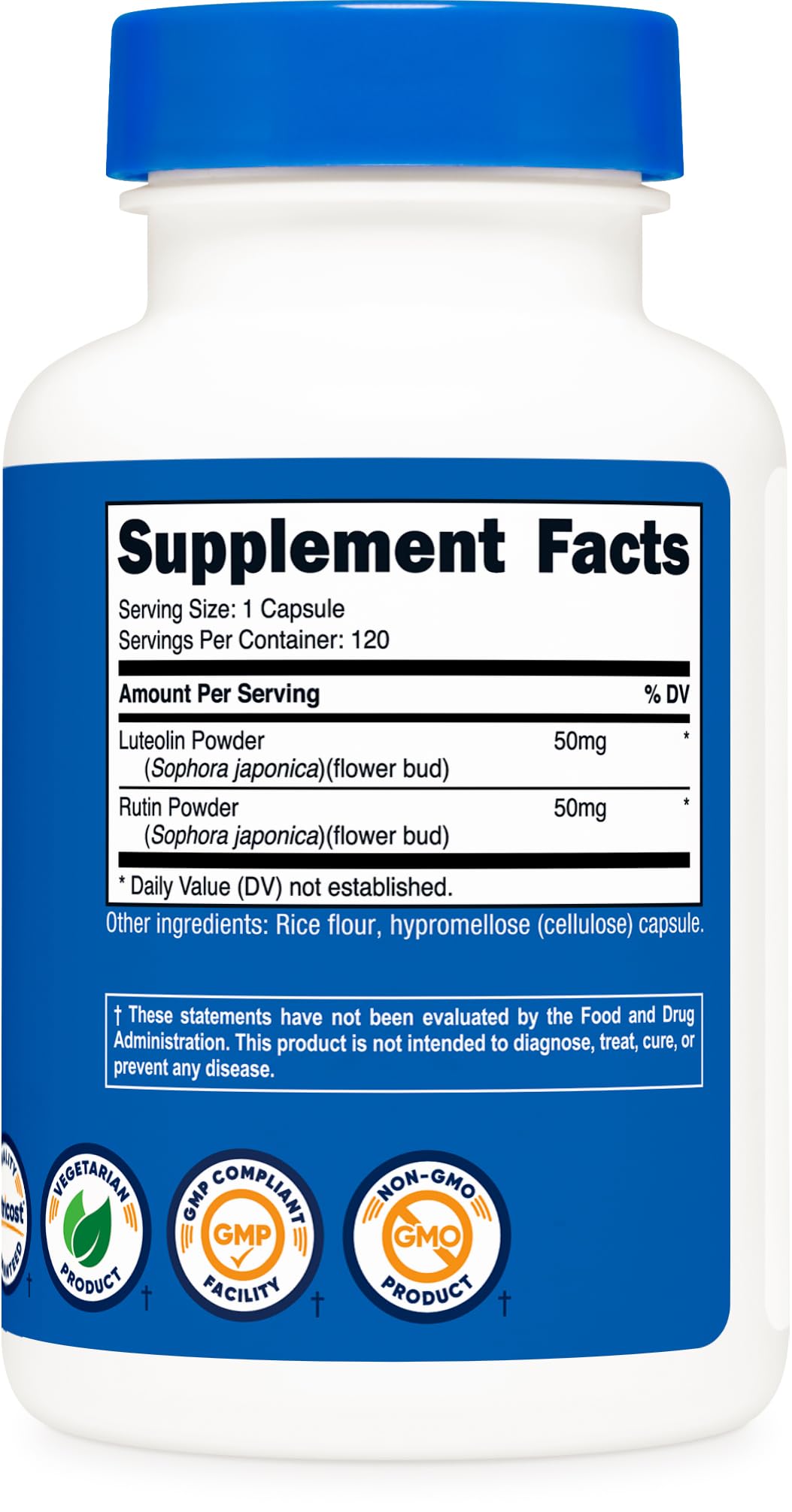 Nutricost Luteolin with Rutin serving one capsule for daily use