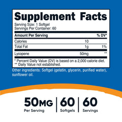 Nutricost Lycopene softgels closeup showcases easy-to-take daily capsule for convenience.