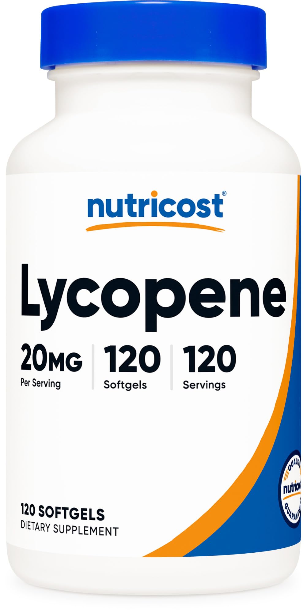 Nutricost Lycopene softgel bottle front view for daily antioxidant support