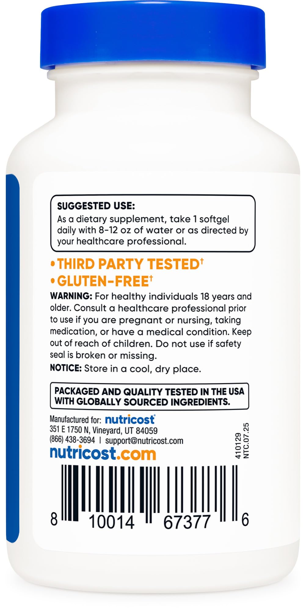 Nutricost Lycopene packaging box for easy pantry storage and accessibility