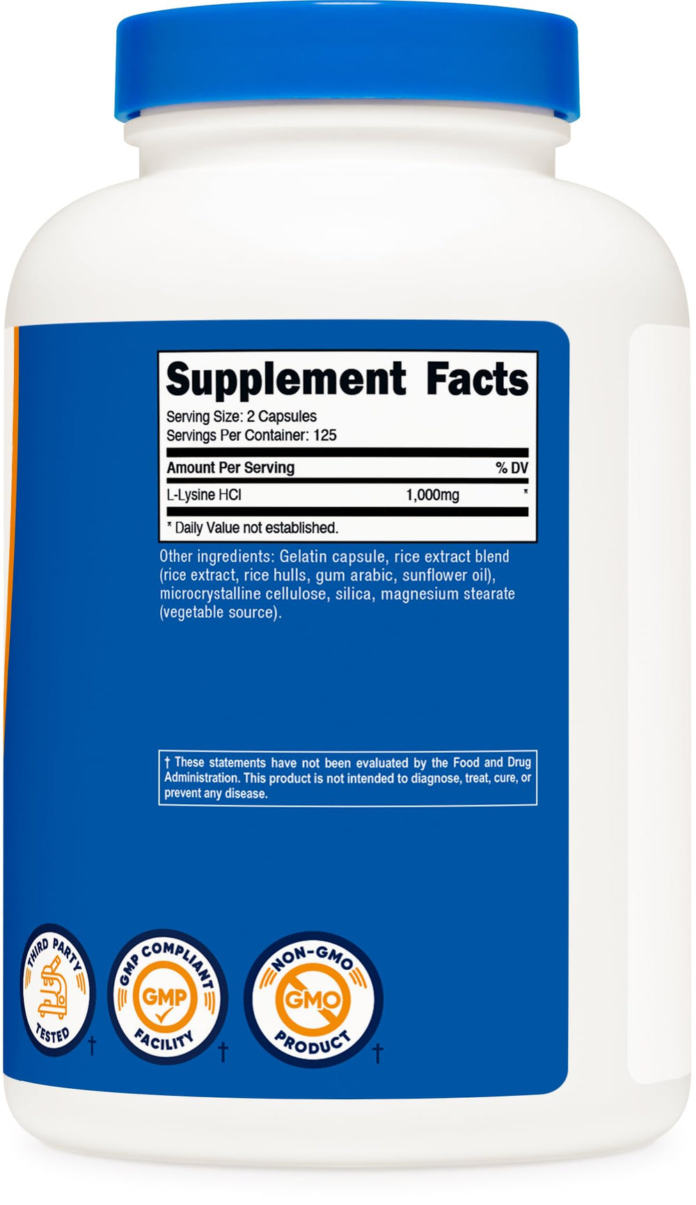 Nutricost manufacturing facility seal highlighting GMP and FDA registration