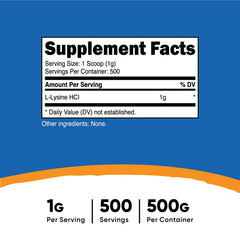 Nutricost L-Lysine powder with scoop showing convenient serving