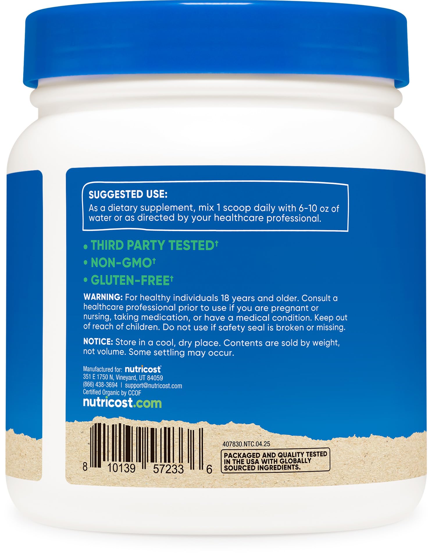 Nutricost Maca Root Powder texture close-up for easy blending.