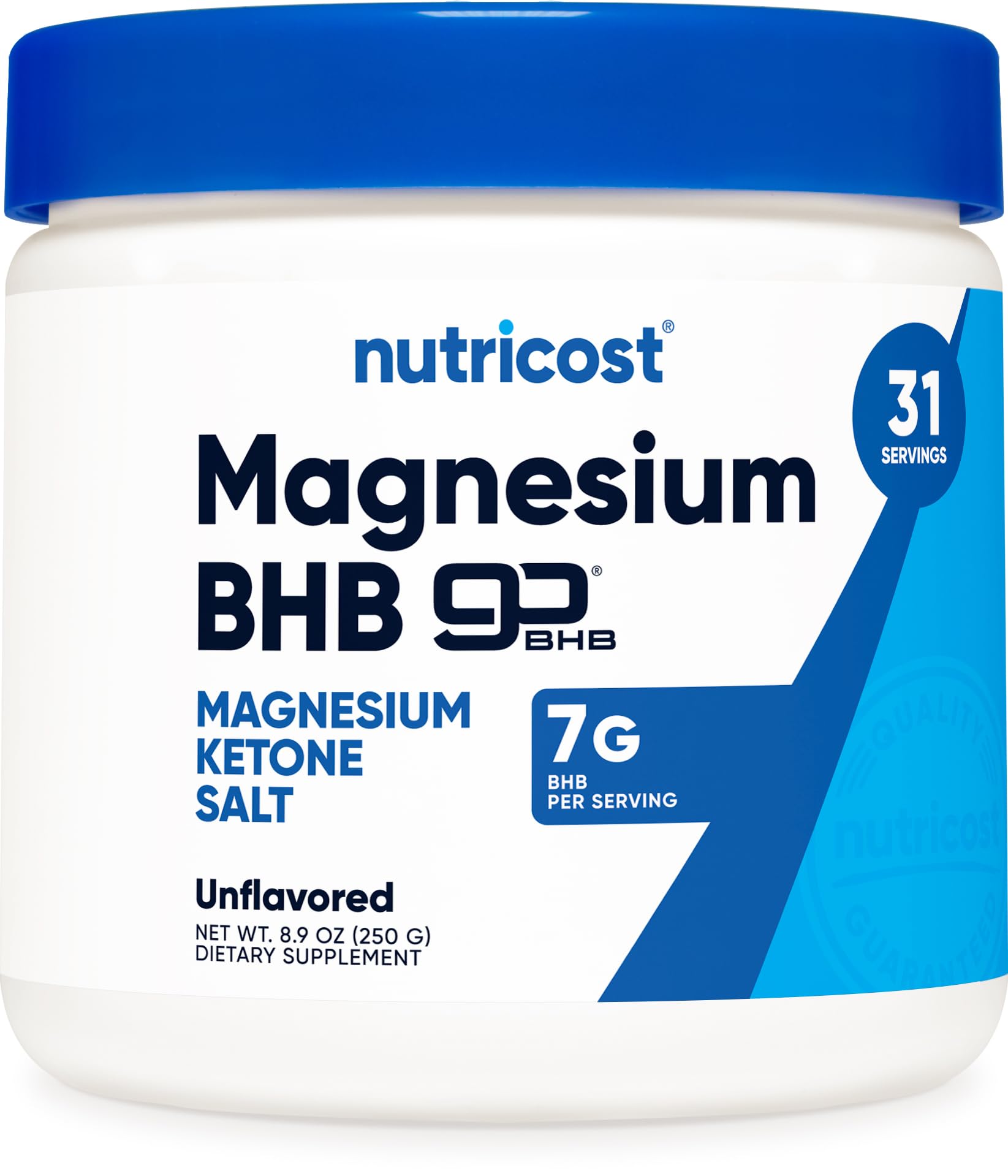 Nutricost Magnesium BHB salts bottle front with label for keto support