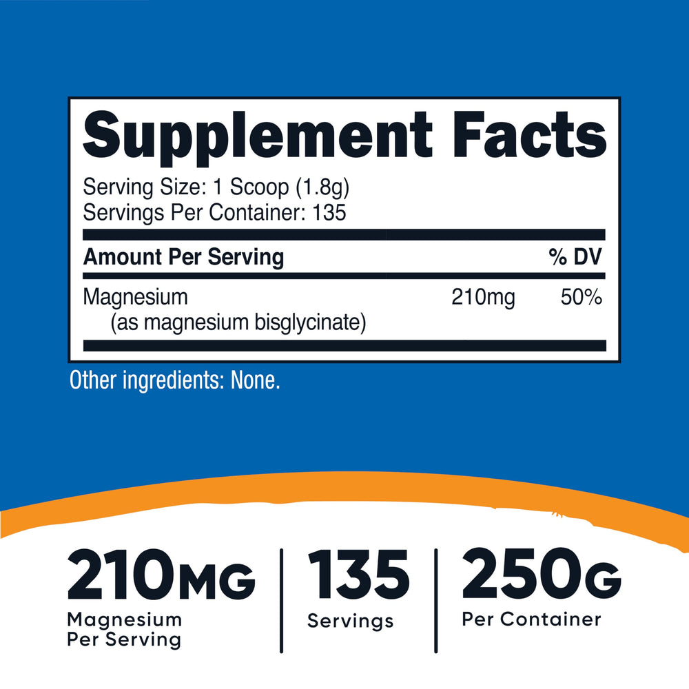 Nutricost Magnesium Bisglycinate Powder scoop demonstrates convenient daily serving