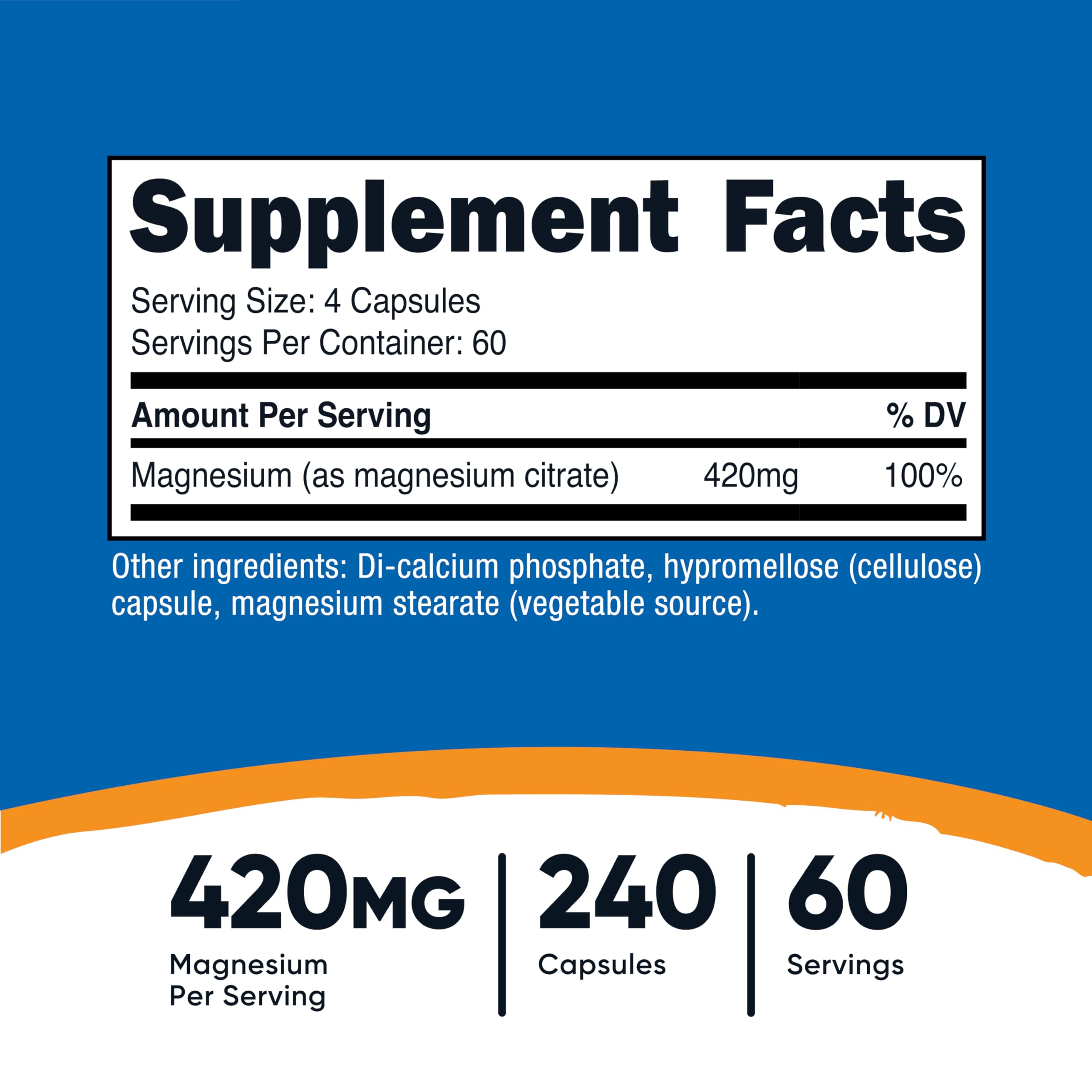 Nutricost magnesium citrate capsules inside highlighting plant-based formula
