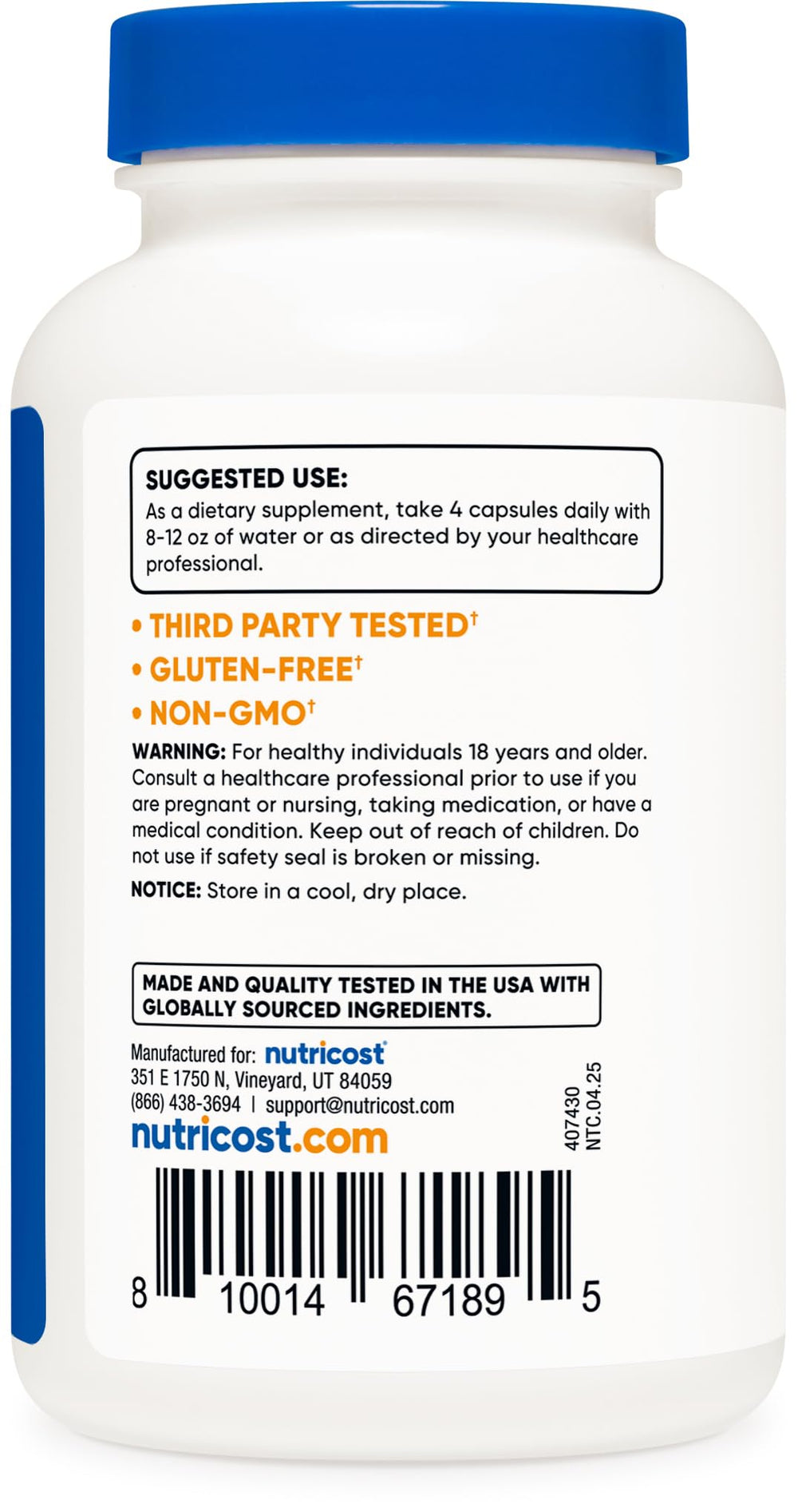 Hero shot of Nutricost bottle promoting a simple daily habit.