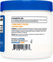 Nutricost Magnesium Citrate Powder label close-up showing branding.
