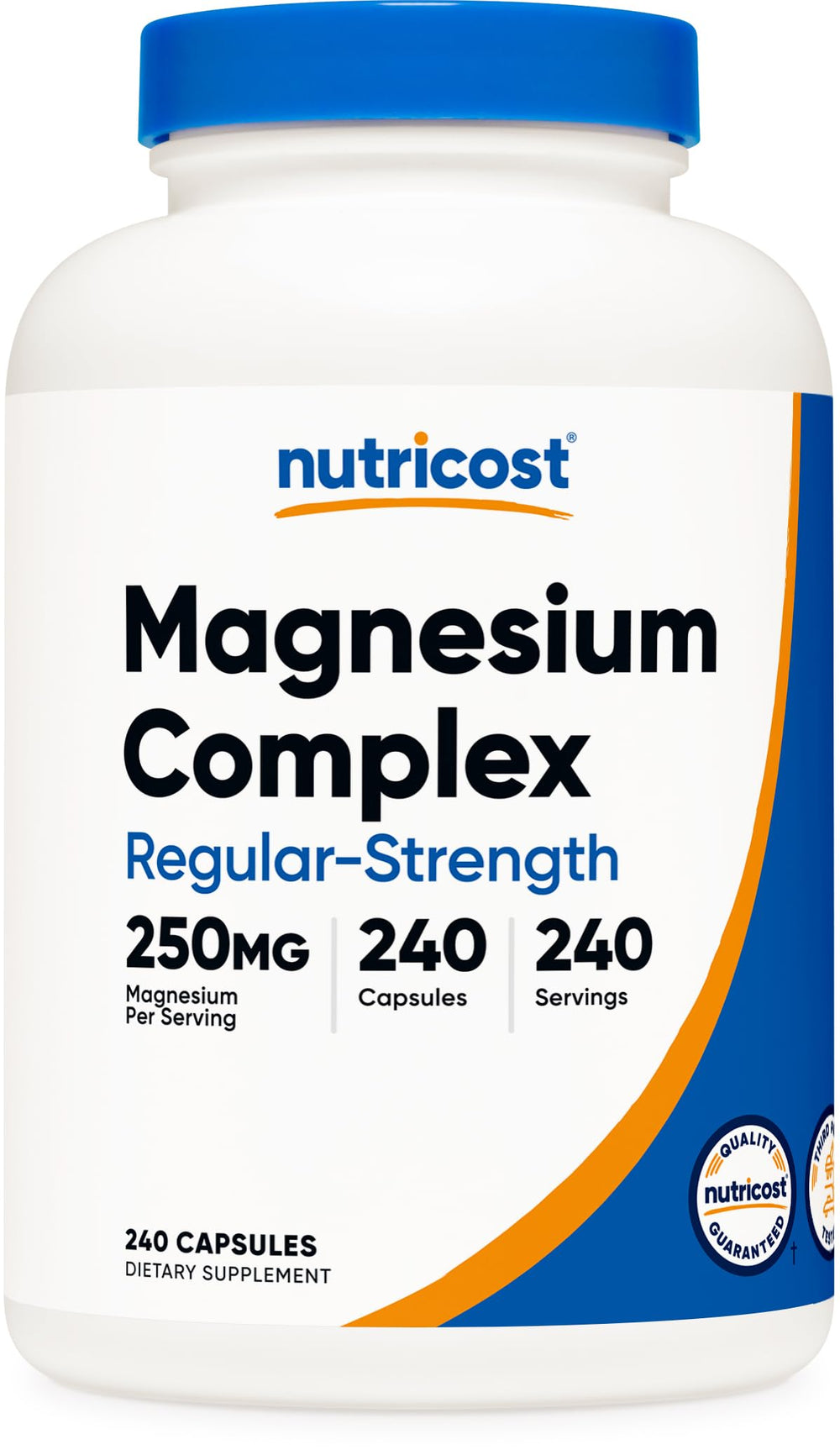 Nutricost Magnesium Complex 250mg bottle highlighting reliable quality for daily magnesium support.