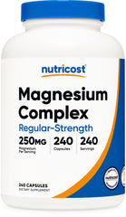 Nutricost Magnesium Complex 250mg bottle highlighting reliable quality for daily magnesium support.