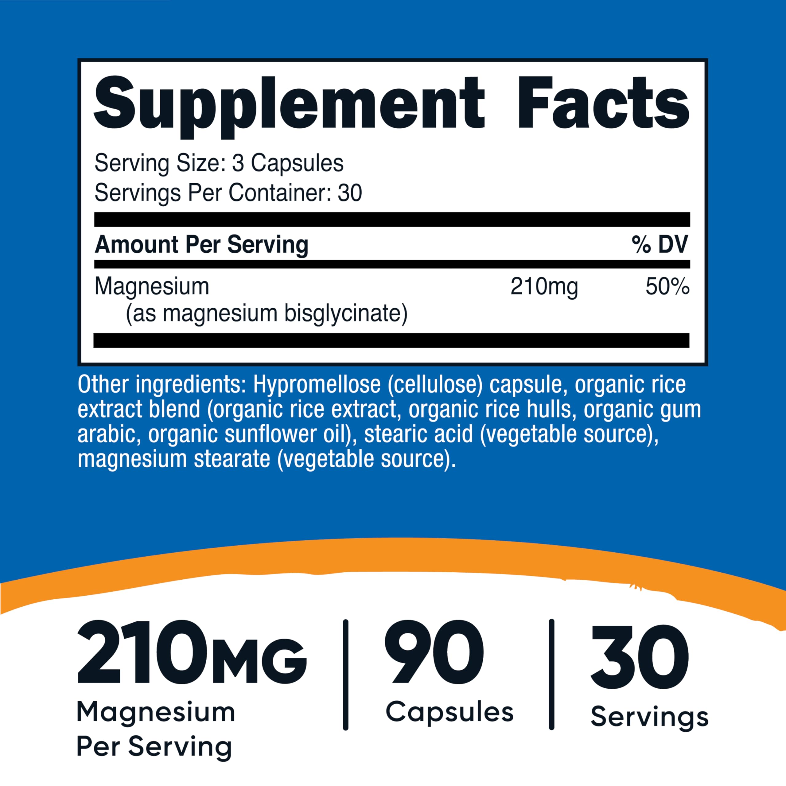 Nutricost Magnesium Glycinate Capsules closeup showing smooth capsules for easy swallowing.