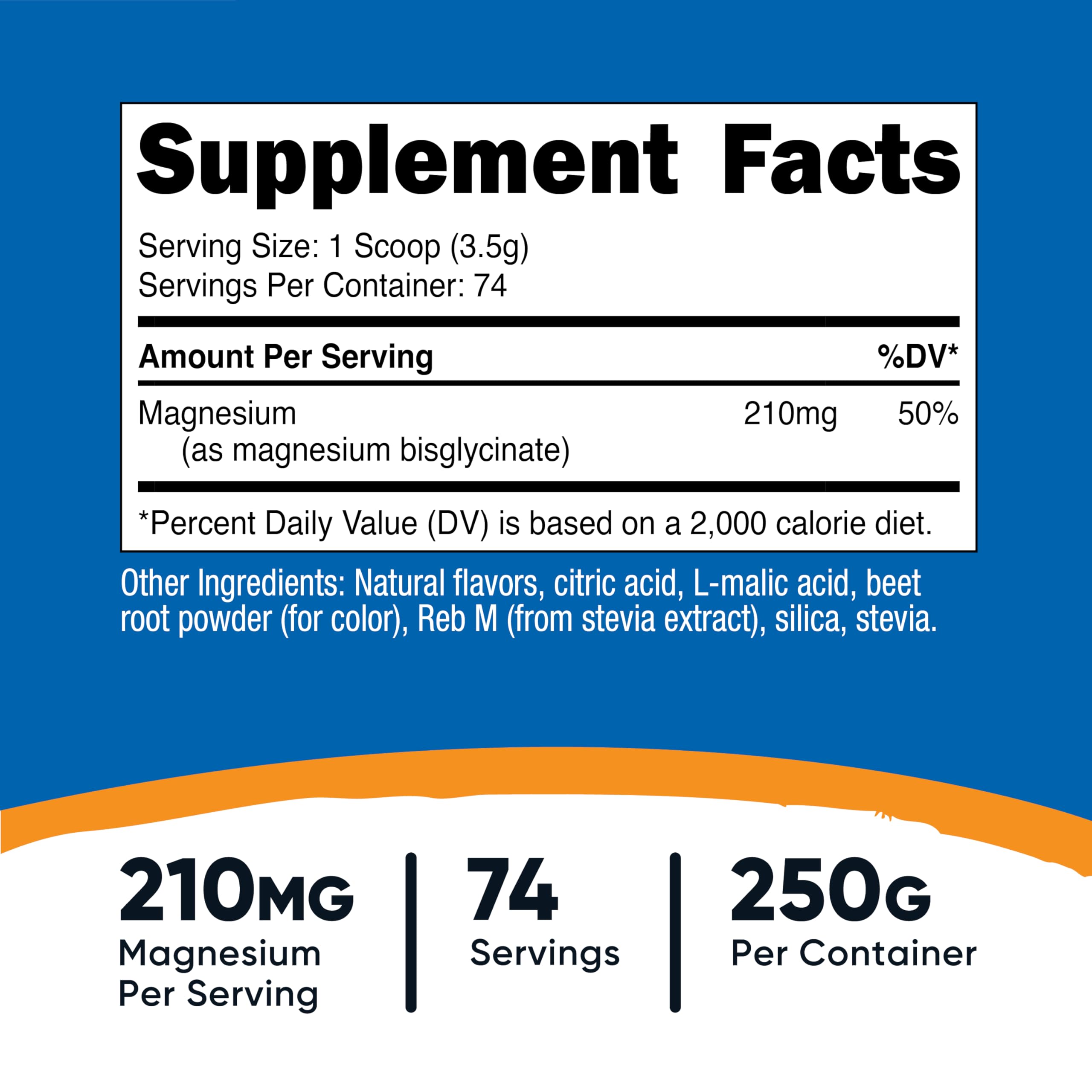 Nutricost magnesium glycinate powder fruit punch scoop ensures accurate dosing