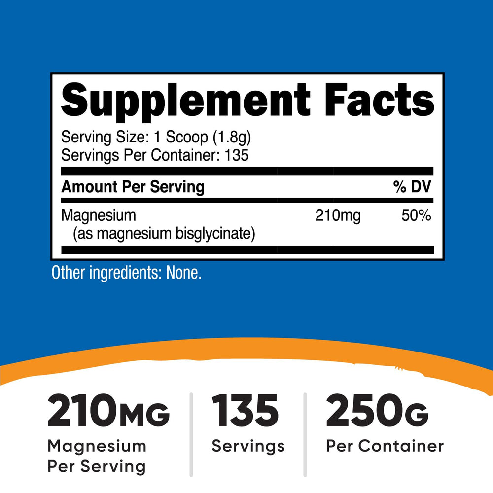 Pouring Nutricost Magnesium Glycinate Powder showing fine neutral texture.