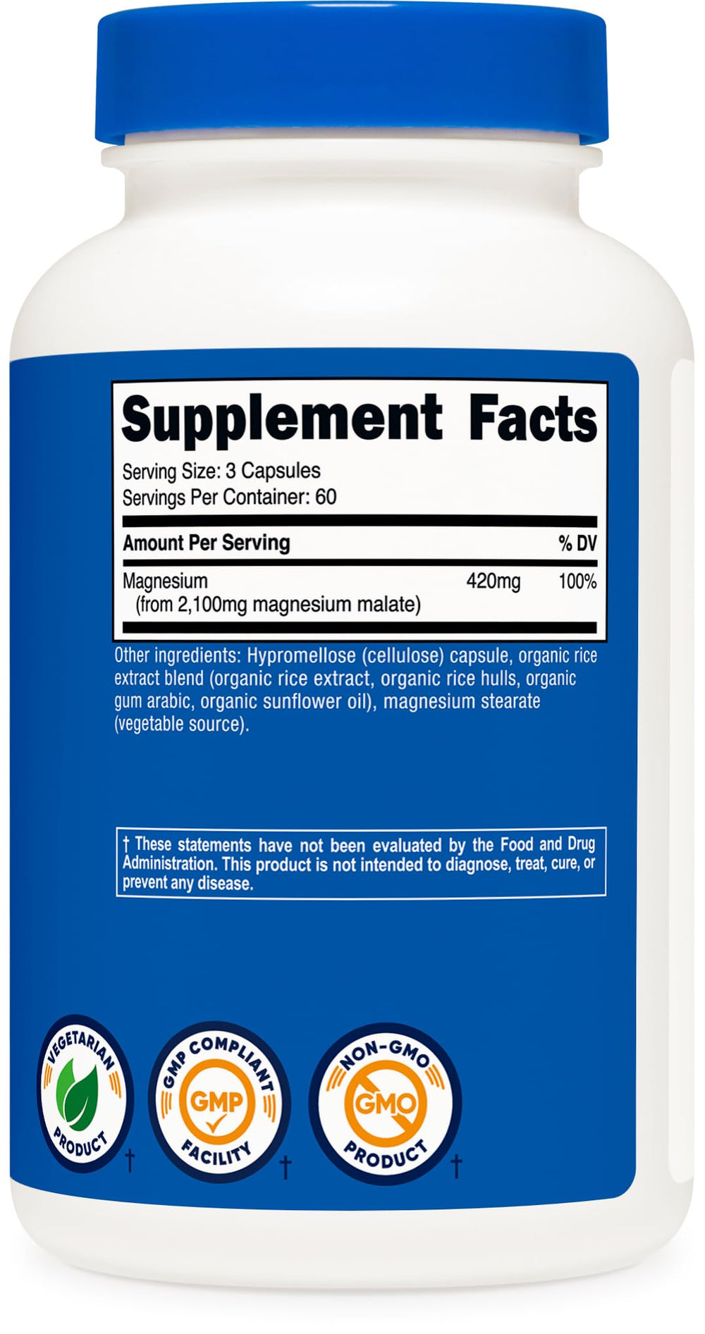 Nutricost product package shot with NSF GMP FDA seals and gluten free claim.