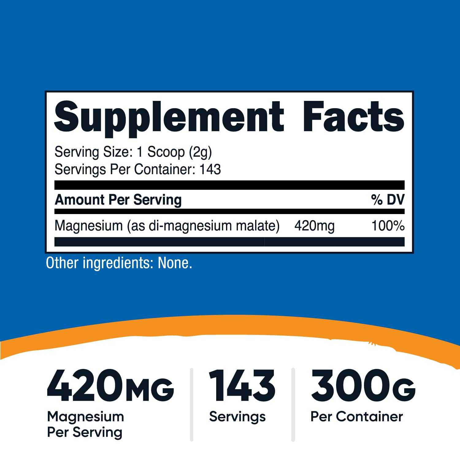 Nutricost Magnesium Malate Powder scoop close-up, convenient serving included for accurate dosing.