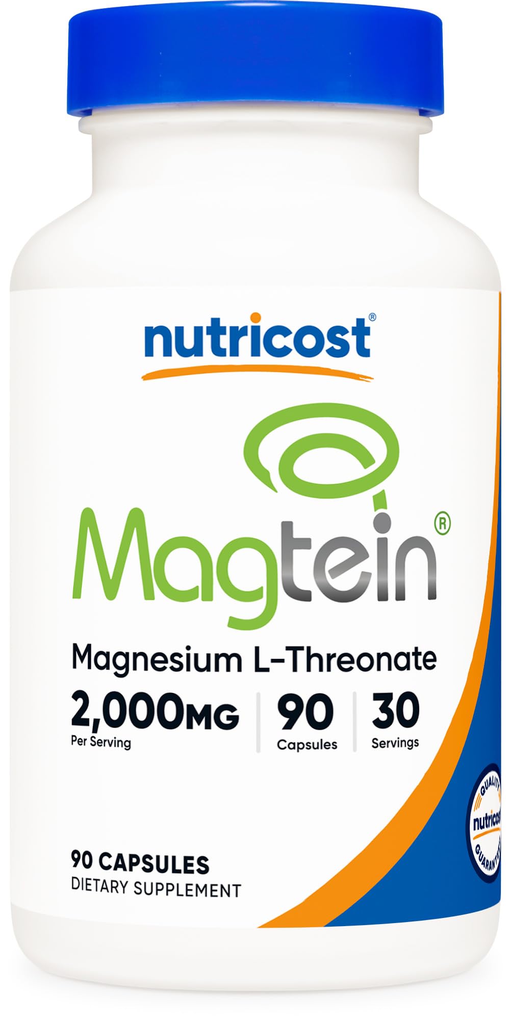 Nutricost Magtein bottle closed with 90 capsules for daily use