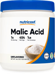 Nutricost Malic Acid Powder bottle for versatile culinary tartness.