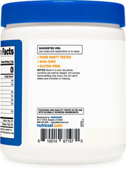 Close view of Nutricost Malic Acid Powder being poured for accuracy.