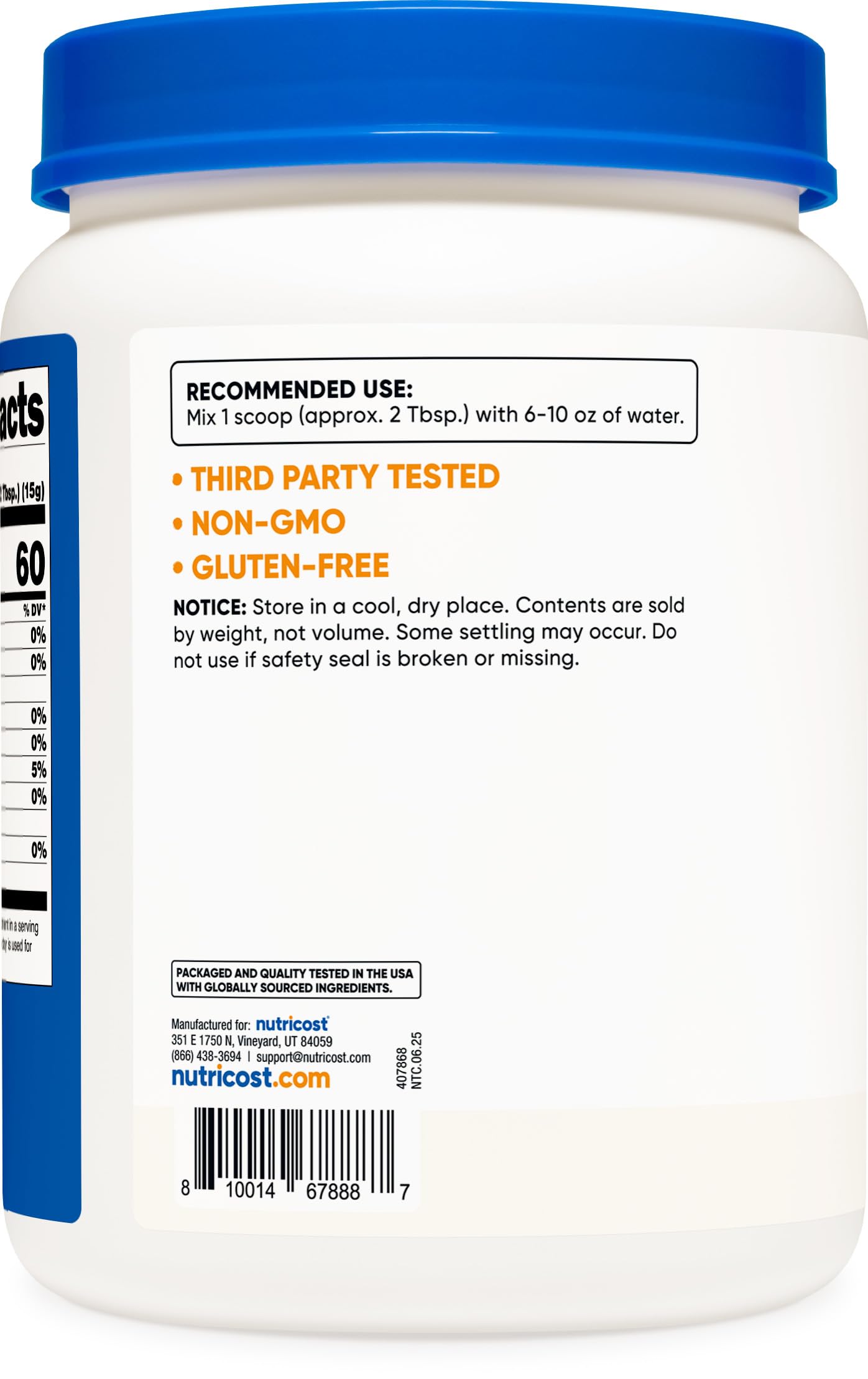 Nutricost Maltodextrin powder dry ingredients close-up for easy digestion