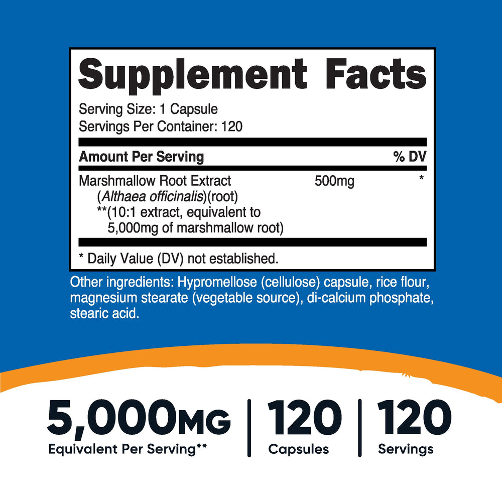 Nutricost marshmallow root capsule closeup