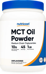 Nutricost MCT Oil Powder 1lb bottle for keto-friendly energy and convenience