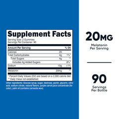 Nutricost Melatonin Gummies serving shows 20 mg strength for simple night-time support